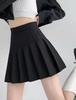 Fashion Women Solid Pleated A-Line Skirt Anti-Burnout High Waist Short Skirt