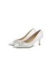 2025 New White Wedding Shoes Crystal Rhinestone Bridesmaids Bride Shoes Thin Heel Pointed Light Mouth Dress High Heel Single Shoes