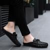 Male Slipper Half Leather Mens Shoe  Slides Outdoor Mules Flat Comfortable  Low Price Designer Luxury Fun Summer Sale