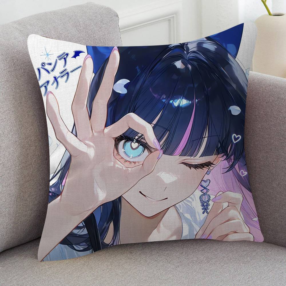 Anime Panty And Stocking With Garterbelt Soft Comfortable Pillow Case Cartoon For Sofa Office Retro Decor Protective Cover