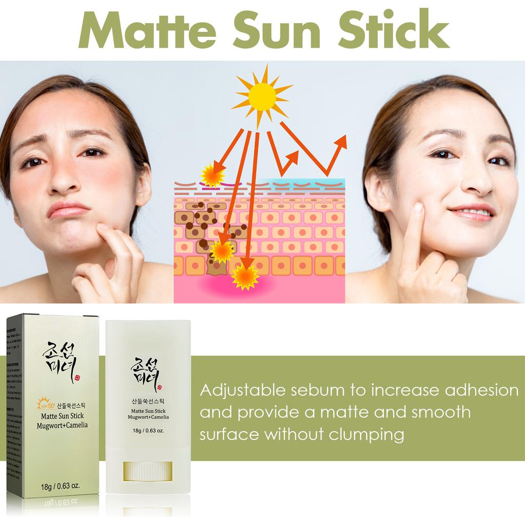 Sunscreen Stick Matte Sun Stick Refreshing SPF50+ UV Protective Face Anti Oxidant Oil-control Whitening Sunscreen