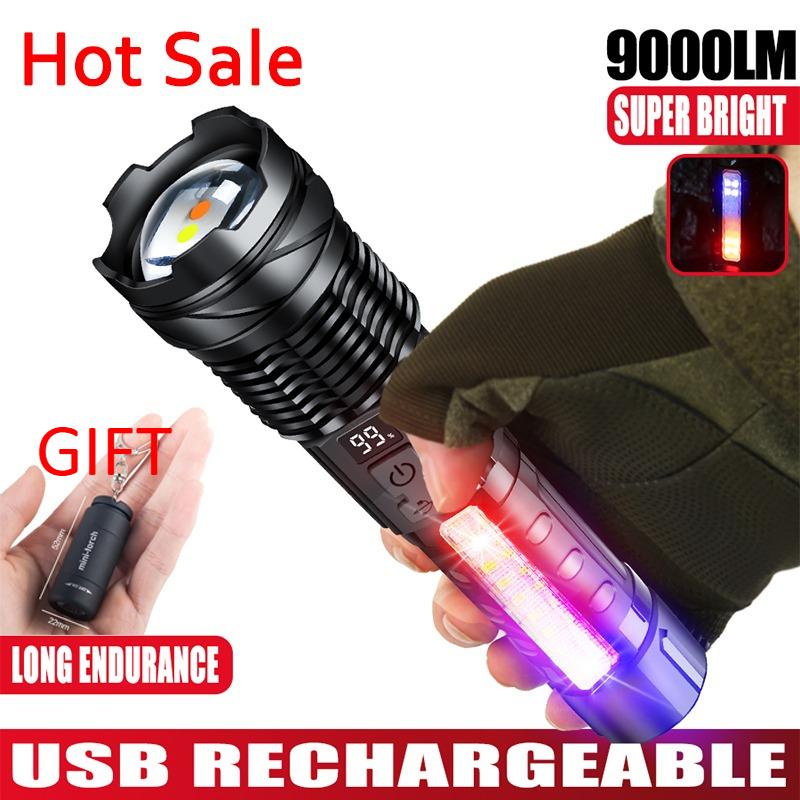 Powerful XHP50 Flashlight Zoomable Flashlight Handheld Lighting Night Work Emergency Torch for Outdoor Camping Fishing Lantern