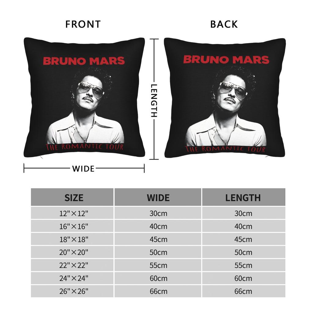 Bruno Mars Musiktour Quadratische Kissenbezüge Kissenbezüge Individuell Reißverschluss Dekor Kissenbezug Für Sitz 18"
