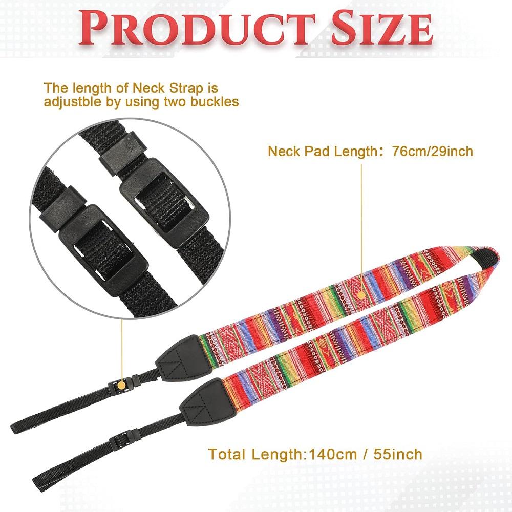 Vintage Camera Straps for Photographer Woven Adjustable Universal Neck Shoulder Strap Quick Release for All DSLR SLR Camera