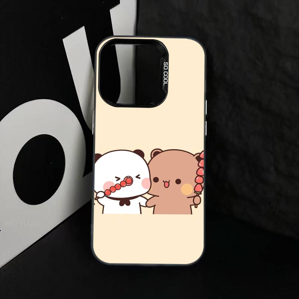 Sweet YiEr & BuBu Phone Case For iPhone 17,16,15,14,13,12,11 Plus,Pro Max,XS,Colorful Silver Black Cover