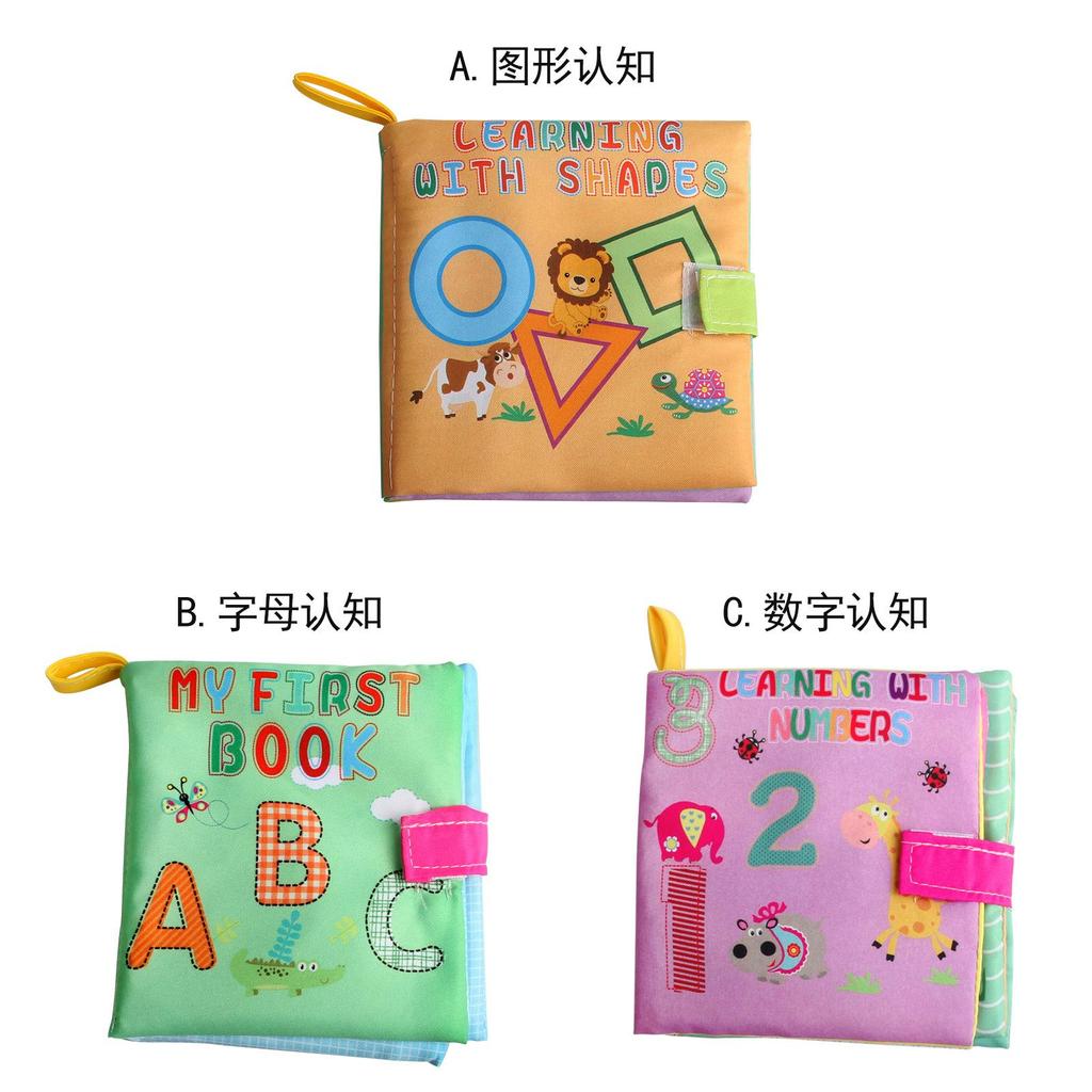 Baby 3D Stoffbuch Früherziehungsspielzeug mit Knisterpapier Geometrisches Design zur kognitiven Entwicklung