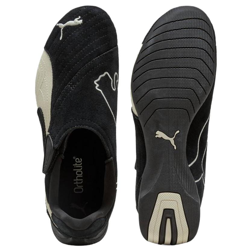 Puma Slipcat Retro Racing Embroidery Comfortable Lifestyle Casual Shoes Unisex Casual Shoes Black White 406357-03
