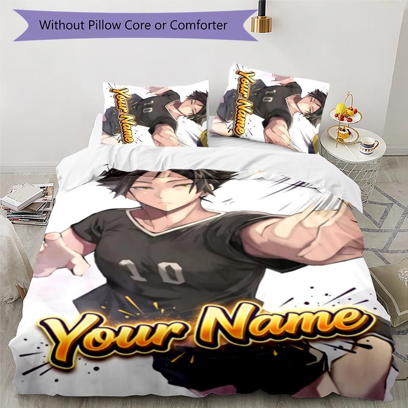 3pcs Rintaro Suna Cover Set - Personalized Name, HD Printed Bedding with 1 Cover and 2 Pillowcases - Perfect for Home Decor, Easy Care