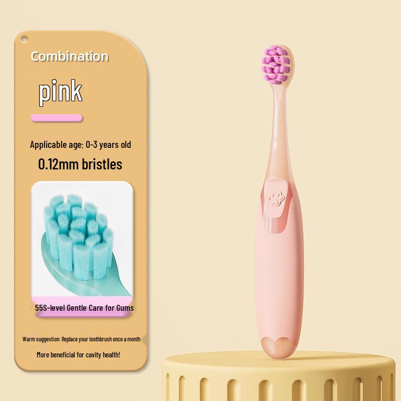 Children's Soft Bristle Toothbrush for Ages 0-12, Infant To Child, Dual Speed