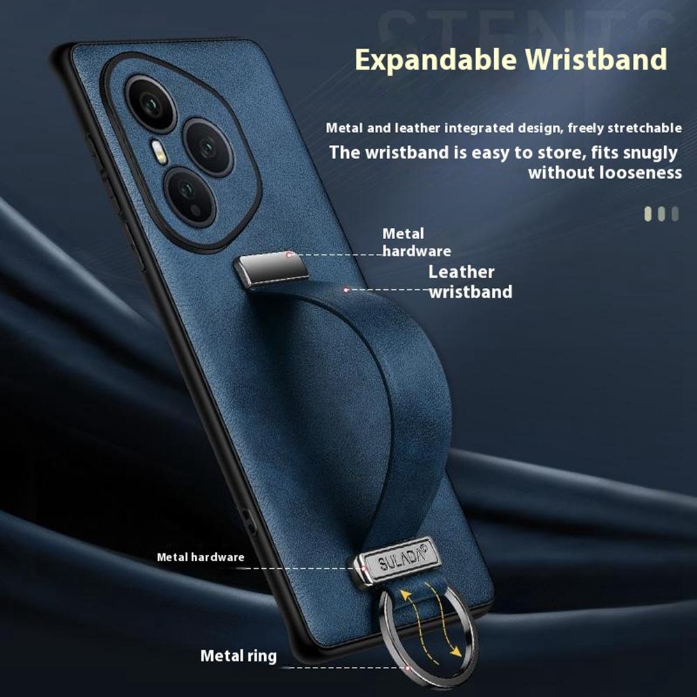 SULADA Fashion Series for Honor 400 Pro 5G (Global) Case Wristband Kickstand Leather Back Phone Cover