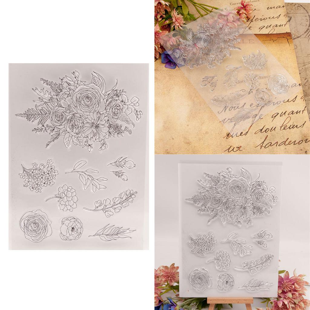 Flower Silicone Clear Stamps for Card Making Scrapbooking Embossing DIY Craft Album Rubber Seal Stamps Decoration