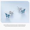 Avle Blue Butterfly Earrings: Versatile S925 Sterling Silver, Platinum-Plated