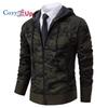 Cozy Up Men's Cardigan Jacket Hooded Sherpa Cashmere Casual Camouflage Thickened Warm