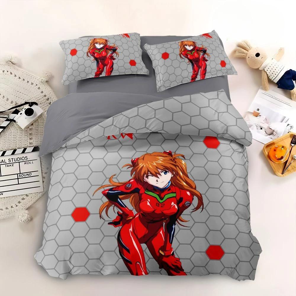 

NEON GENESIS EVANGELION Soft Duvet Cover Pilowcase EVA Beding Set Adult People Boy Girl Bedrom Decoration Children Single Double Large 100*200cm Single