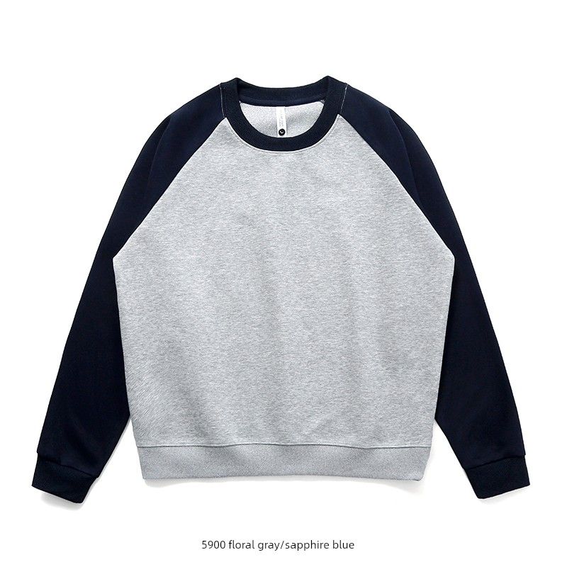 American Retro Trendy Brand Patchwork Color-Blocking Crewneck Sweatshirt for Men 2024 New Spring and Autumn Foreign Trade Men's Casual Jacket