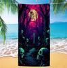 Gothic Skull Beach Towel Microfiber Quick Dry Bath Towel Dark Forest Horror Print Swimming Pool Towel Large Decor Towel