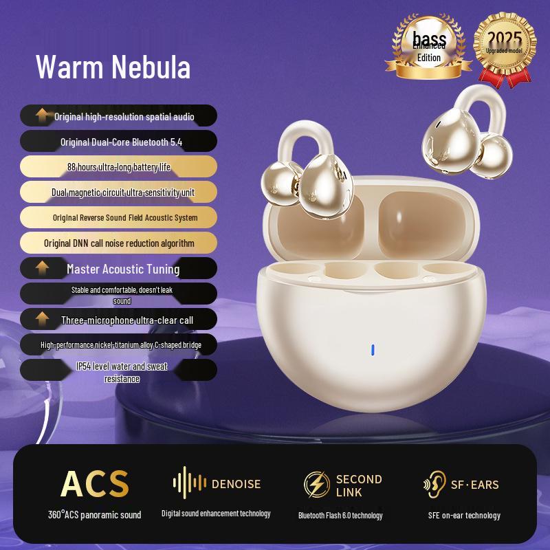 

2025 M79 Bluetooth Earphones: Digital Display, Clip-on, In-Ear, Extended Battery, Comfortable for Sports