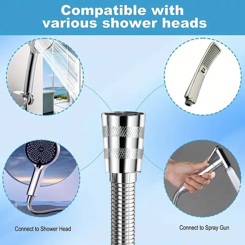 Flexible Stainless Steel Plumbing Hose Shower Head Tube Flexible Bathroom Pipe 1m Bath Accessories
