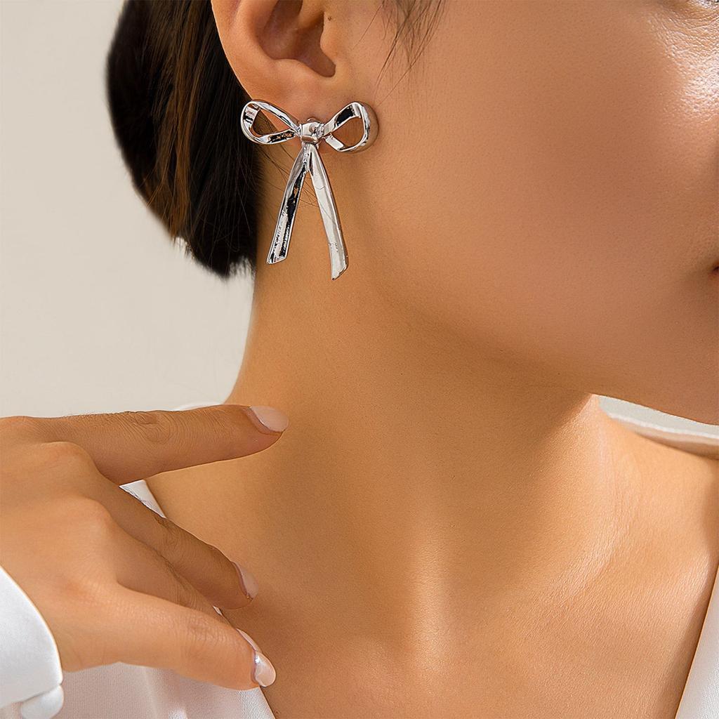 Women's Bow Earrings Cute Earrings Minimalist Pendant Beach Travel Matching Dress Earrings