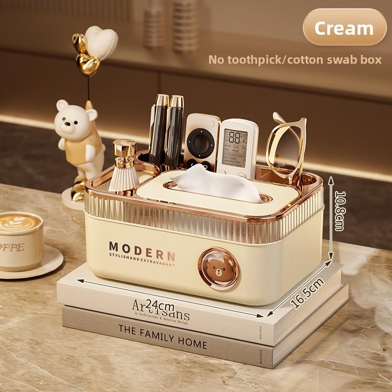 

Роскошный многофункциональный журнальный столик для гостиной, высококлассный, высококачественный, с ящиком для хранения пульта дистанционного управления without lid or toothpicks кремовый