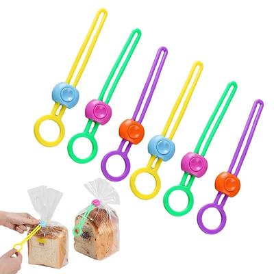 Colorful Sealing Strap Fresh-keeping Clip Longer Preserving the Foods Sealer for Dried Fruit Frozen Foods Kitchen Chips 3Pcs