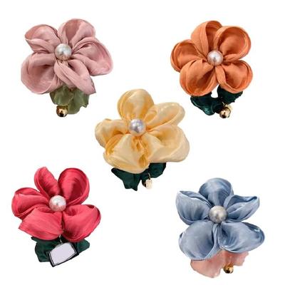 Blumen-Scrunchies Haargummi Haarseil Florale Perlen Haarschmuck Ergänzt Sowohl Lässige Als Auch Hochzeitsfeiern