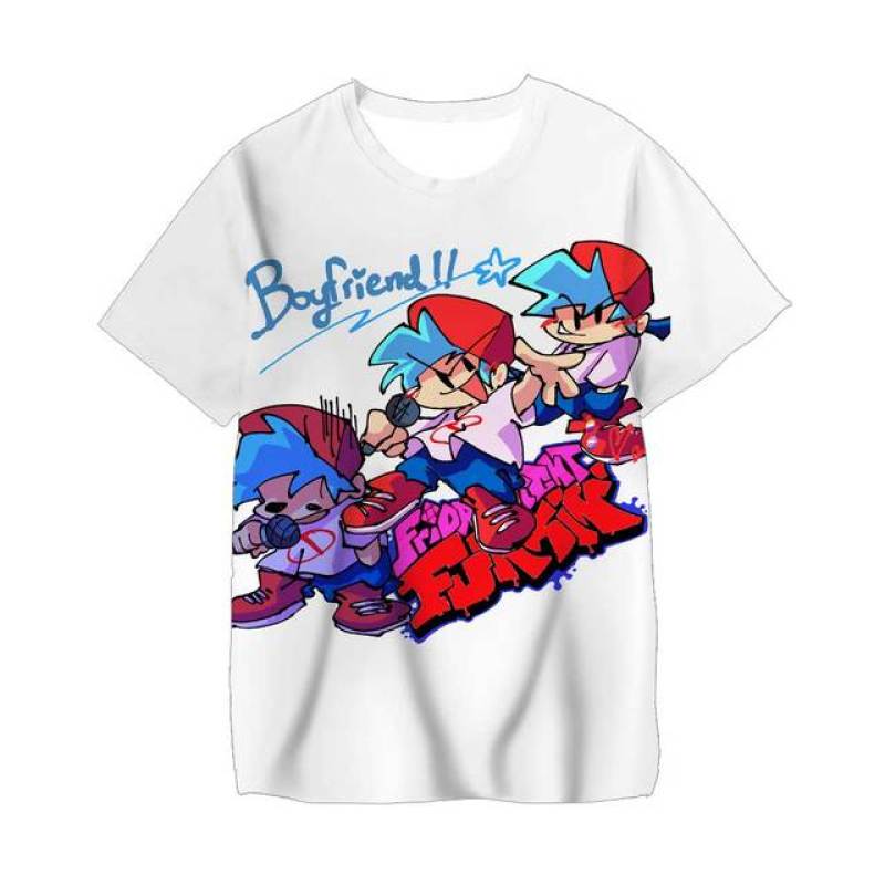 Kids Friday Night Funkin 3D T-Shirt Boys Cartoon Game  T Shirts Summer Funny Short Sleeve Children Cute Tee Tops Anime Clothes