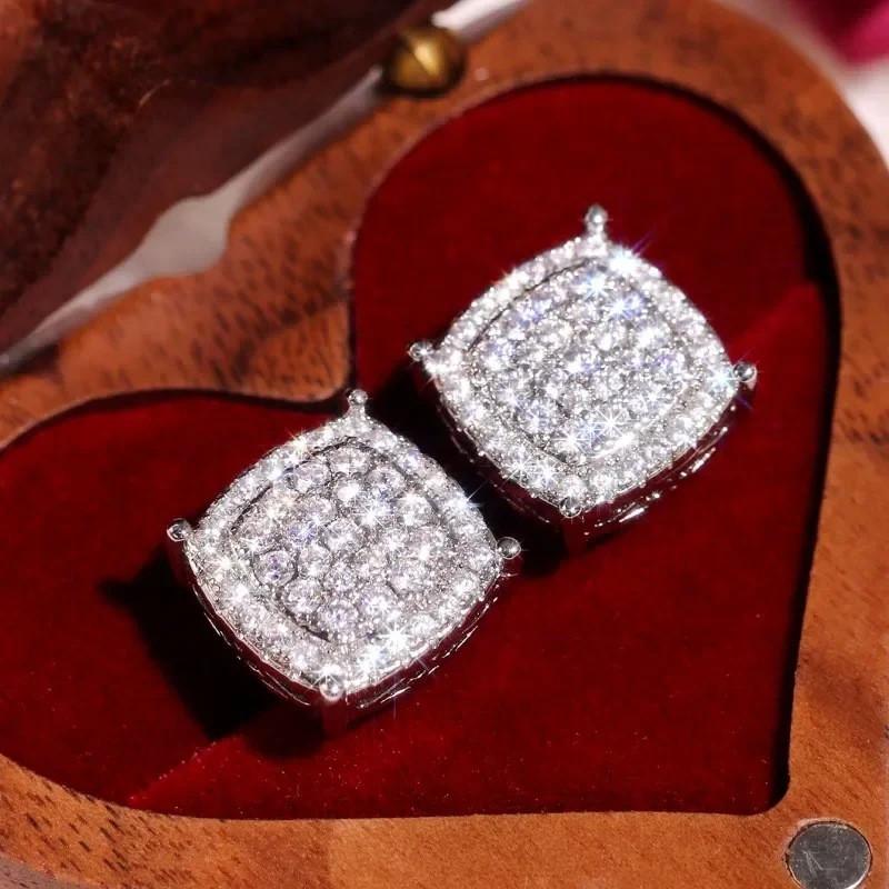 

Stud Earrings Stylish Jewelry Full Bling Iced Out Zircon Crystal Sparkling Women S Ear Stud Dainty Accessories New Arrival ModishFashion Stud