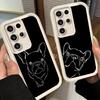 Phone Case for Samsung Galaxy S26 S25 Ultra S24 FE French Bulldog Black Desgin Shell S23 Plus S22 + S21 S20 5G Soft Silicone Fun
