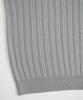 BIRBANTE Summer Washable Ribbed Henley Neck Knit - Light Gray