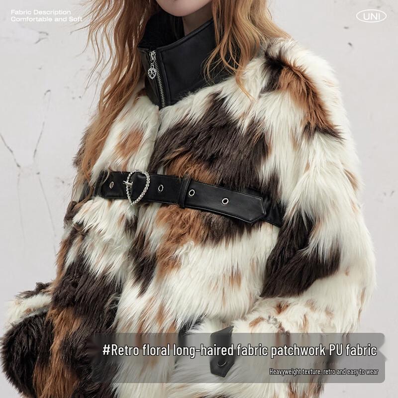 UNIFREE Plus Size Color Block Warm Padded Jacket