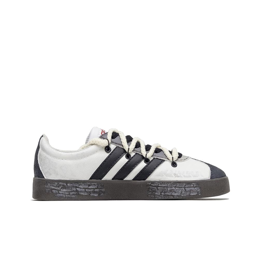 adidas Slip Resistant Abrasion Resistant Low Top Skateboard Shoes Unisex Black White HQ1802(Team800-)