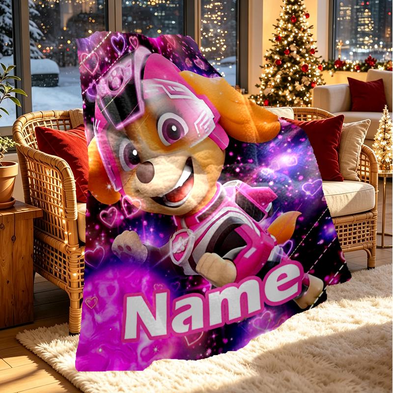 Custom Name Personalized PAW Patrol Print Blanket, Home Decor, Bedroom, Sofa, Camping, Couch, Gifts for Birthday Christmas