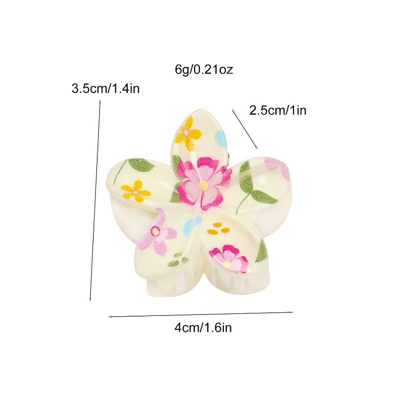 Romantic Frangipani Hair Clips with Printed Hairpins and Flower Hairpins for The Back of The Head