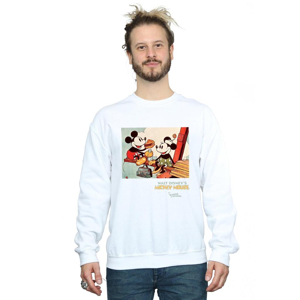 Disney Mens Mickey Mouse Building A Building Sweatshirt