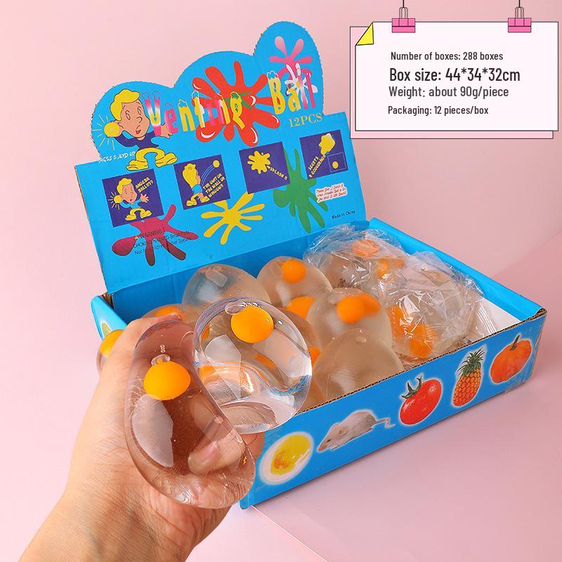 Double Yolk Transparent Egg Stress Toy for Kids - Decompression Squeeze Gift