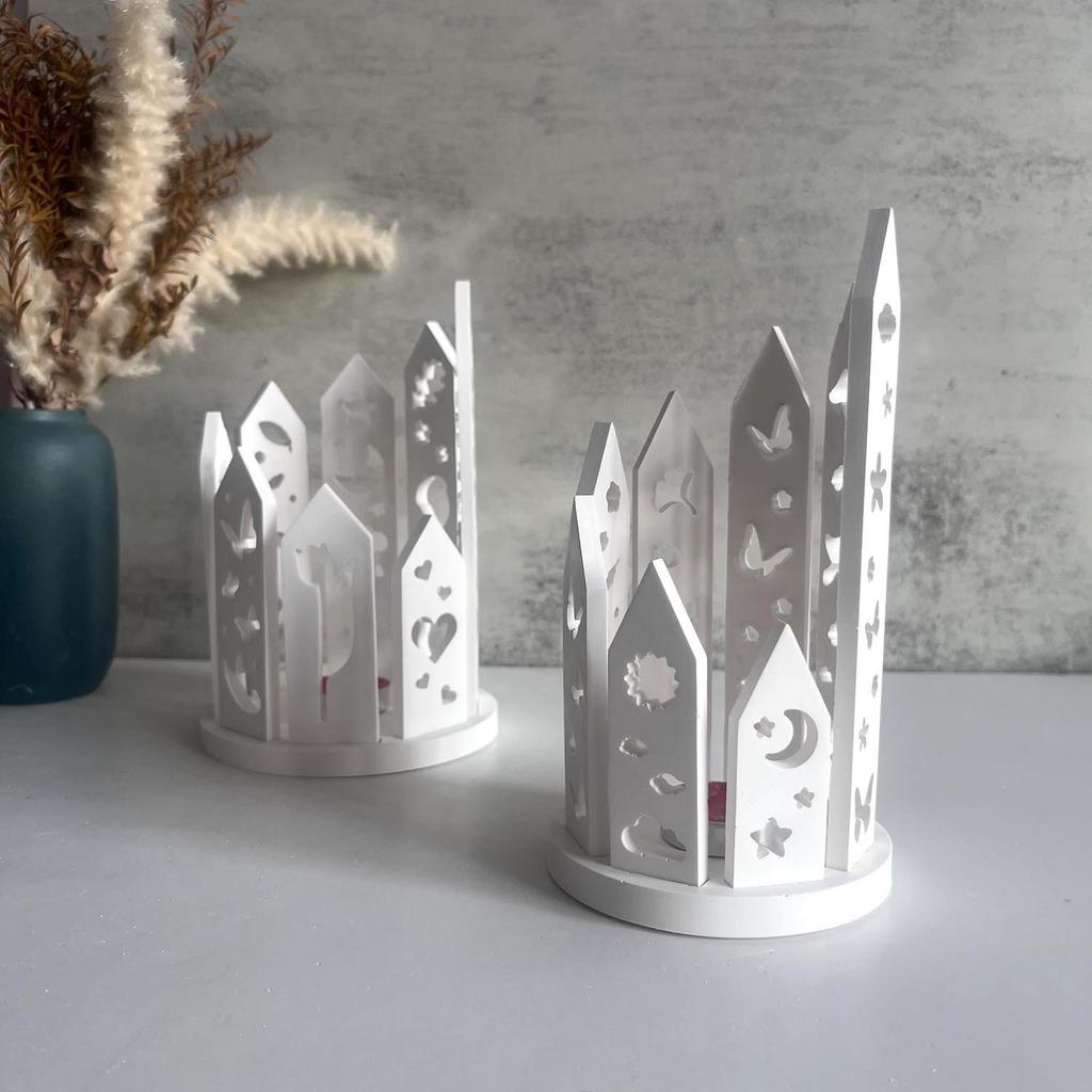 Leaf Butterfly Animal Skeleton Candle Holder Silicone Mould Plaster Cement Moulds