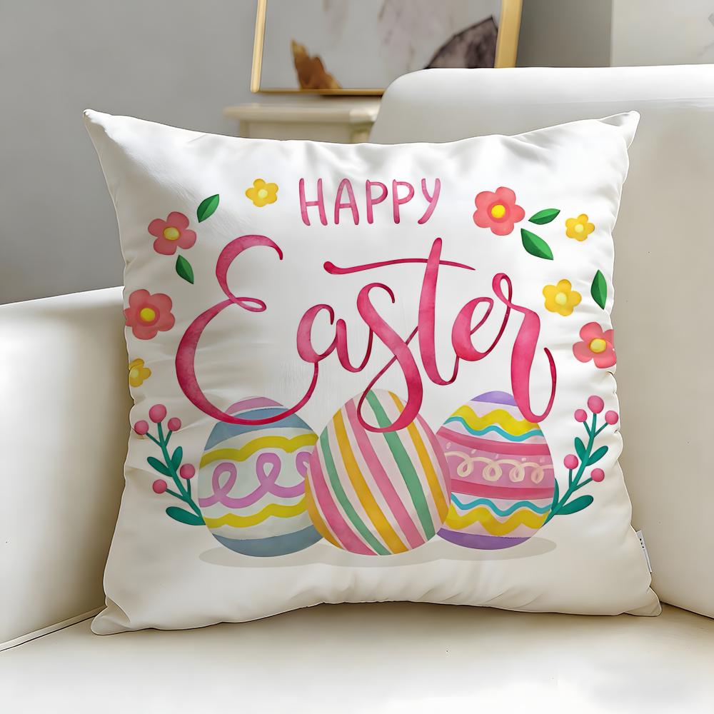 Holiday Easter Cushion Cover Soft & Easy-Wash Pillow Case – Versatile For Couch, Bed, Travel And Office