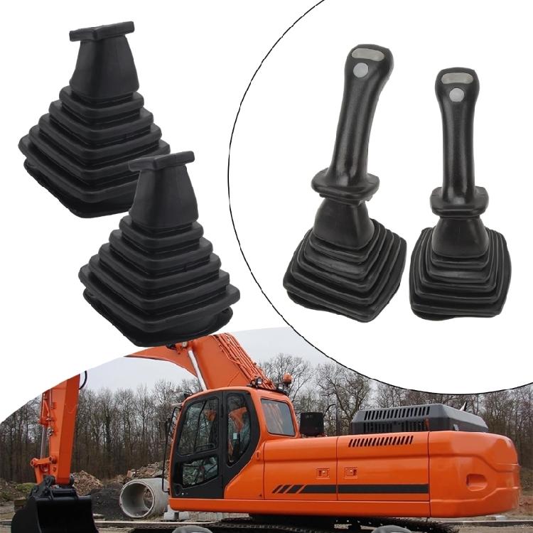 Reinforced Elastic Dust Covers Shield for Hydraulic Levers Protective Rubber Sleeves Construction Vehicle Handles 2pcs