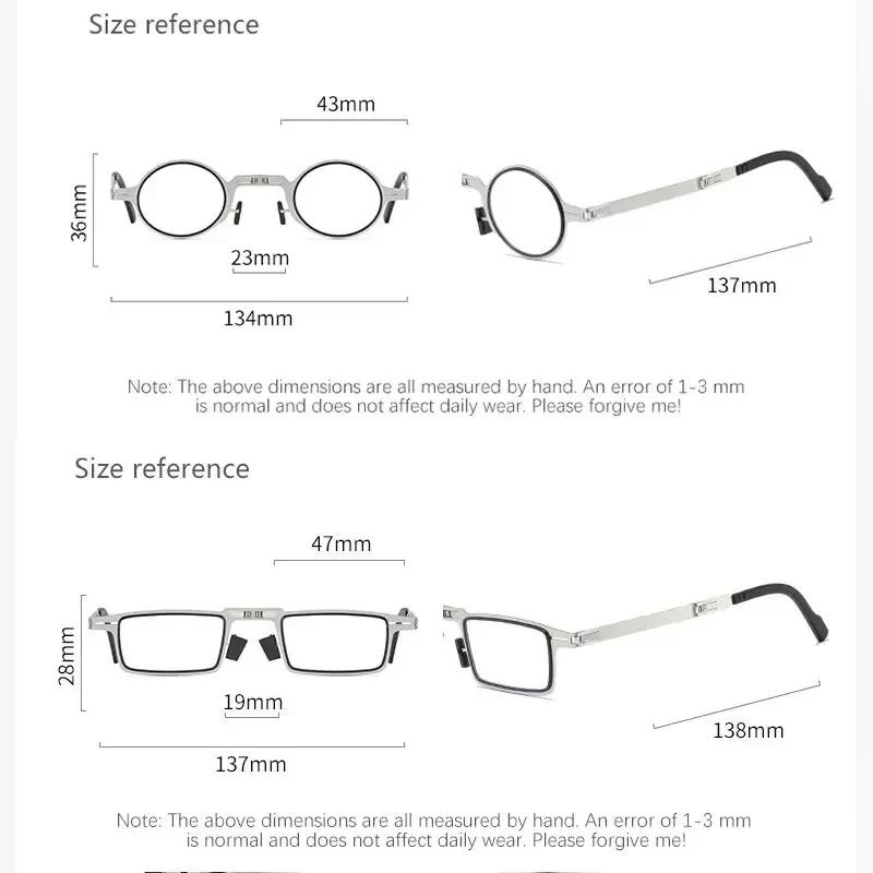 Folding Reading Glasses with Case for Man and Woman Full Metal Frame Anti Blue Light Blocking Foldable Eyeglasses Clear Eyewear