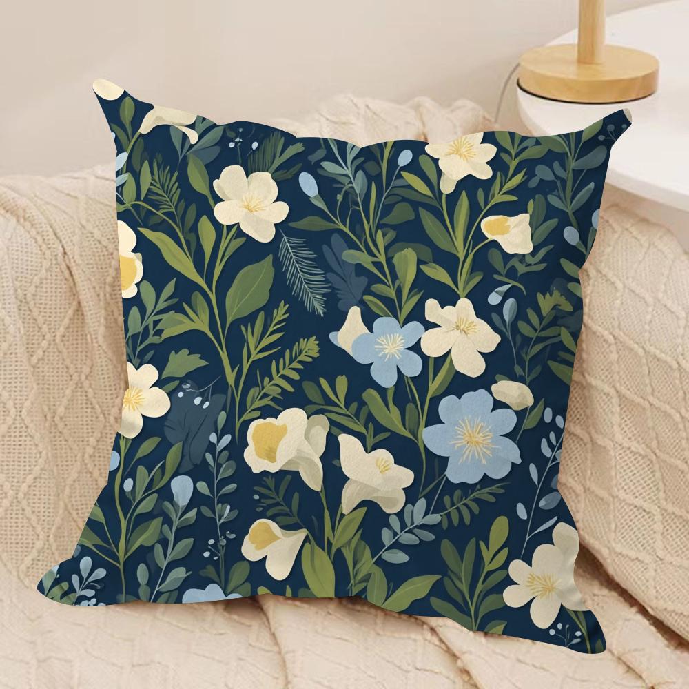 spring floral Cushion Cover Soft Plush Fabric DoubleSided Printed Cushion Covers for All Seasons Modern HomeDecor Gift