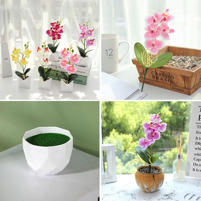 Artificial Flower Potted Simulation Butterfly Orchid Wintersweet Bonsai Home Decoration Simulated Flower Fake Potted Plants