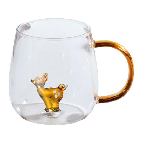 Handmade Glass Cup Animal Plant Shape Transparent Water Cup Cute Coffee Milk Drink Cup
