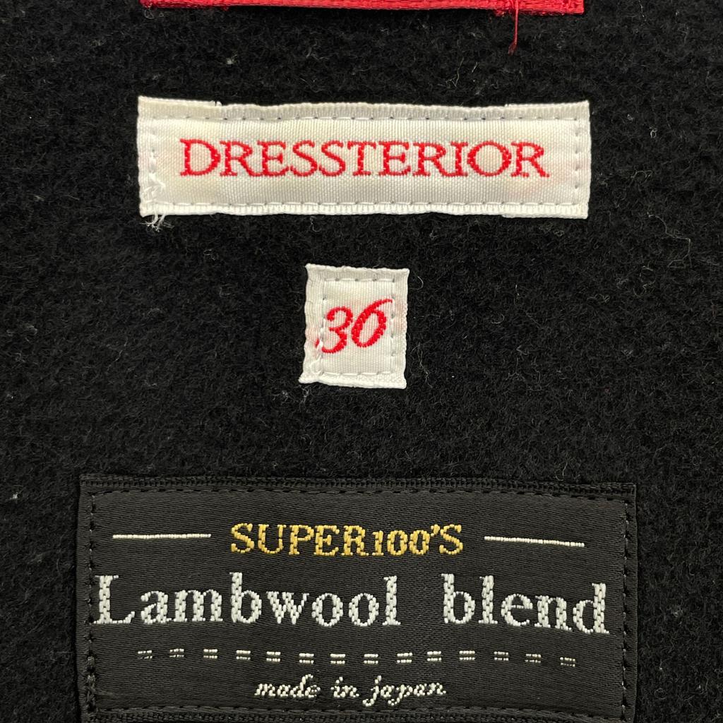 DRESSTERIOR Black wool blouson jacket with leather piping Jacket 36 blackUsed