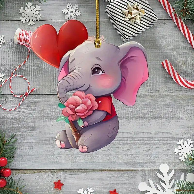 Unique Elephant Acrylic Car Ornament For Quirky And Cheerful Interior Design