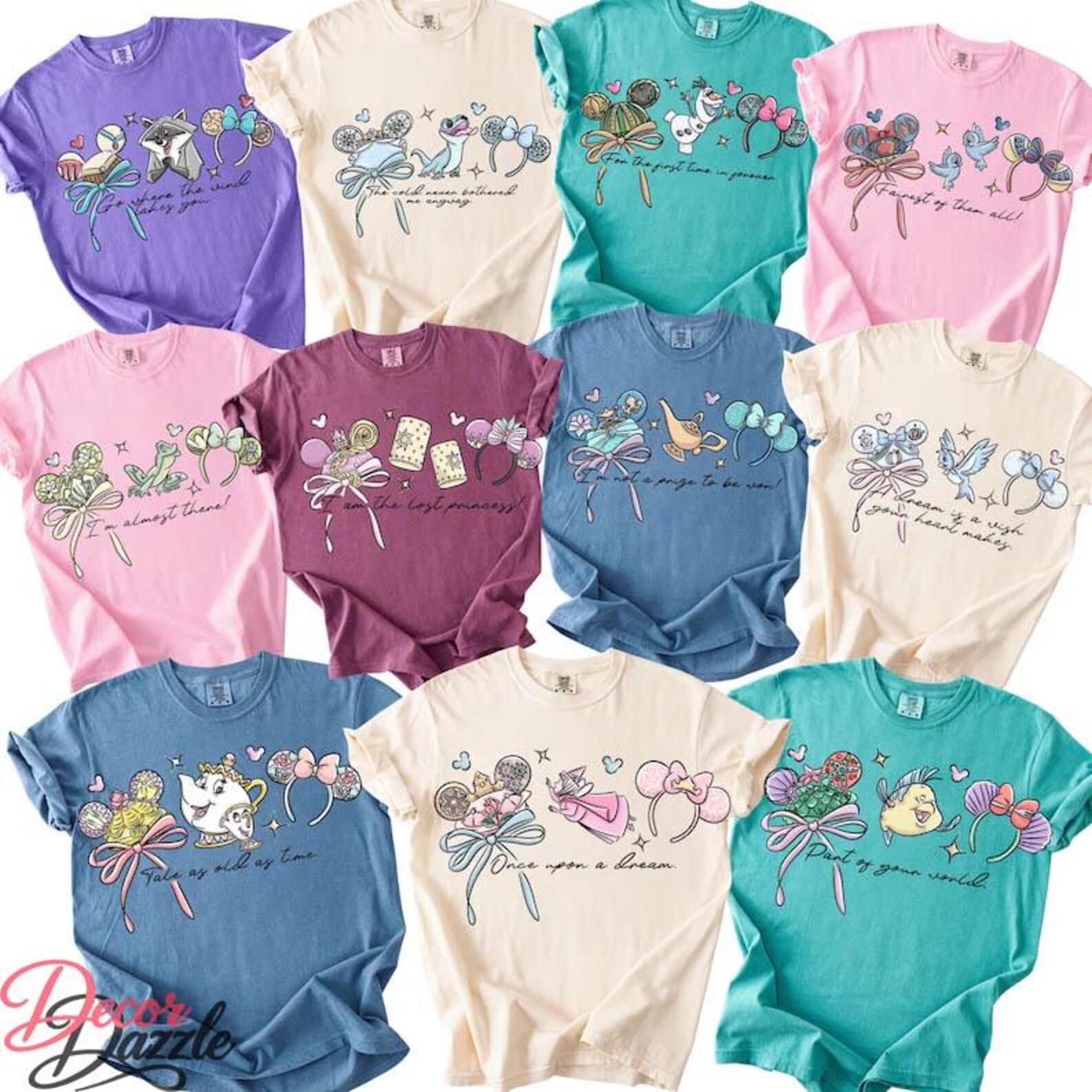 Comfort Color® Disney Princess Shirt Cinderella Belle Rapunzel Ariel Snow White Jasmin Aurora Tee Disney Trip Shirt Princess Birthday S