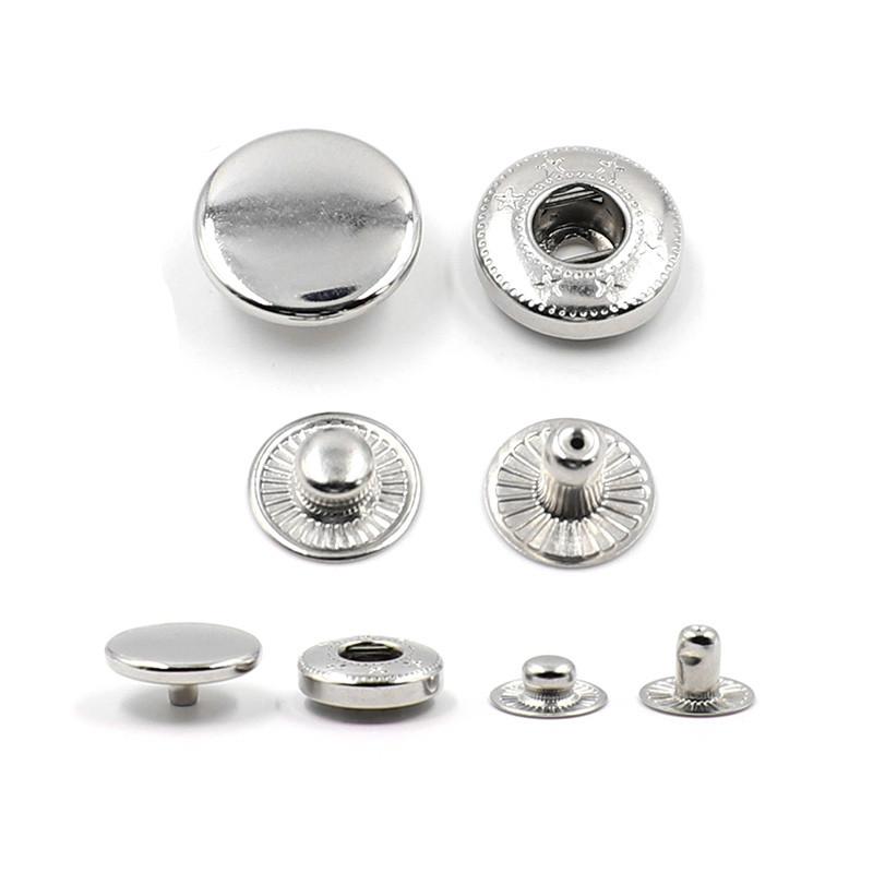 

25 sets Metal No Sewing Snap Fastener Button Press Stud Leather Bag Clothes Jacket Repair Rivet DIY 10mm серебряный