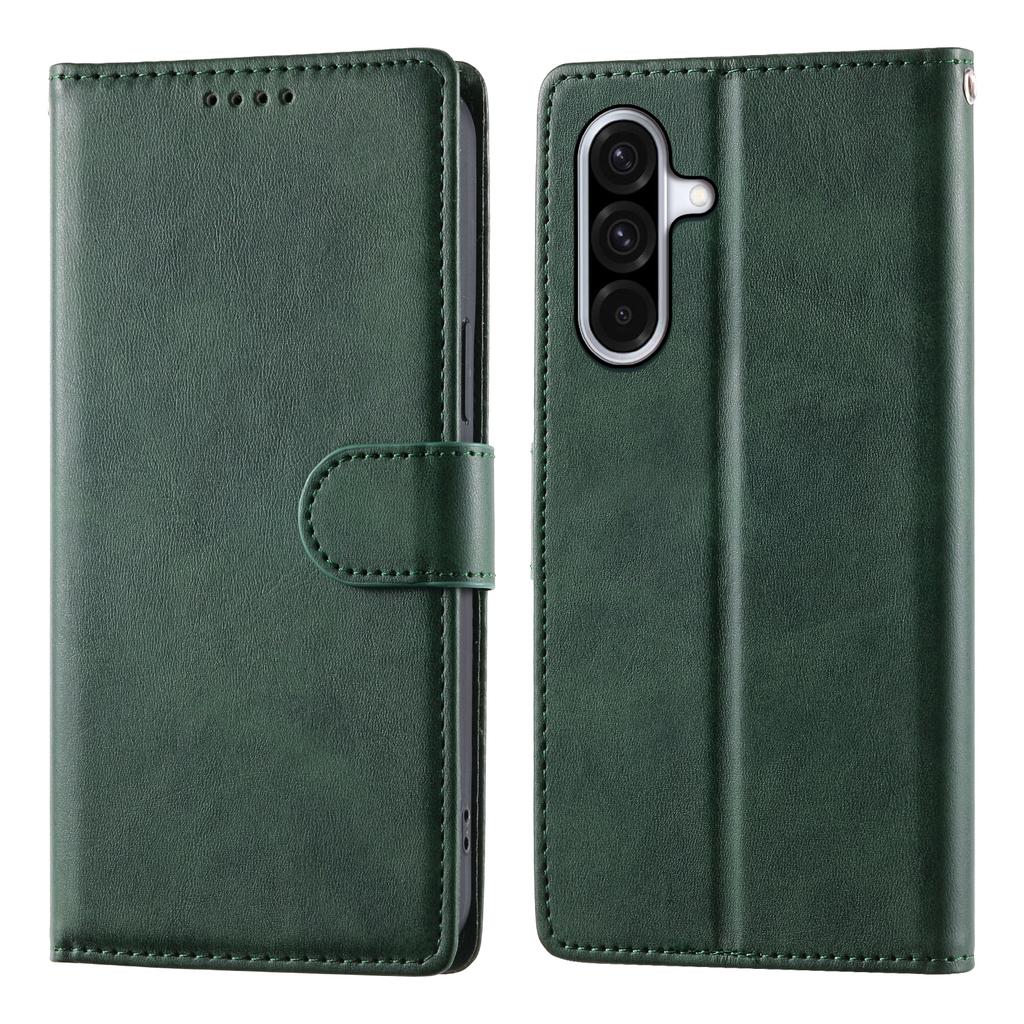 For Samsung Galaxy A36 5G Case Stand Wallet Calf Texture PU Leather Flip Phone Cover with Wrist Strap