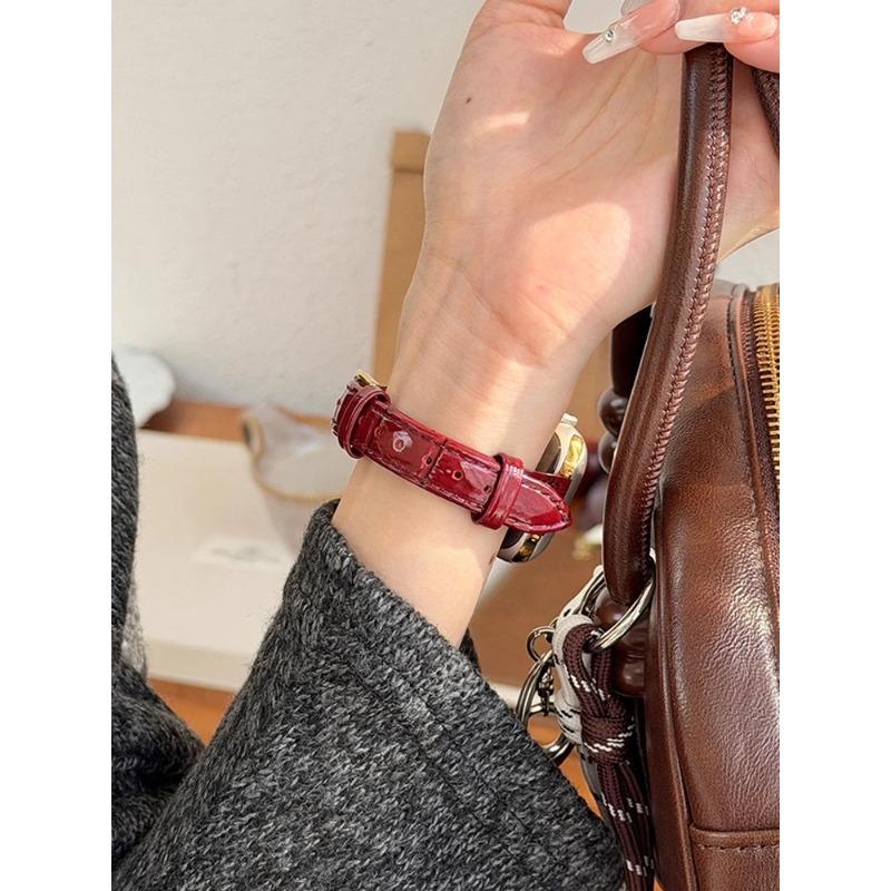 Leather Slim Band For iWatch Ultra 11 10 9 8 7 6 5 Se Woman Bracelet Strap For Apple Watch 38mm 40mm 41mm 42mm 44 45mm 46mm 49mm