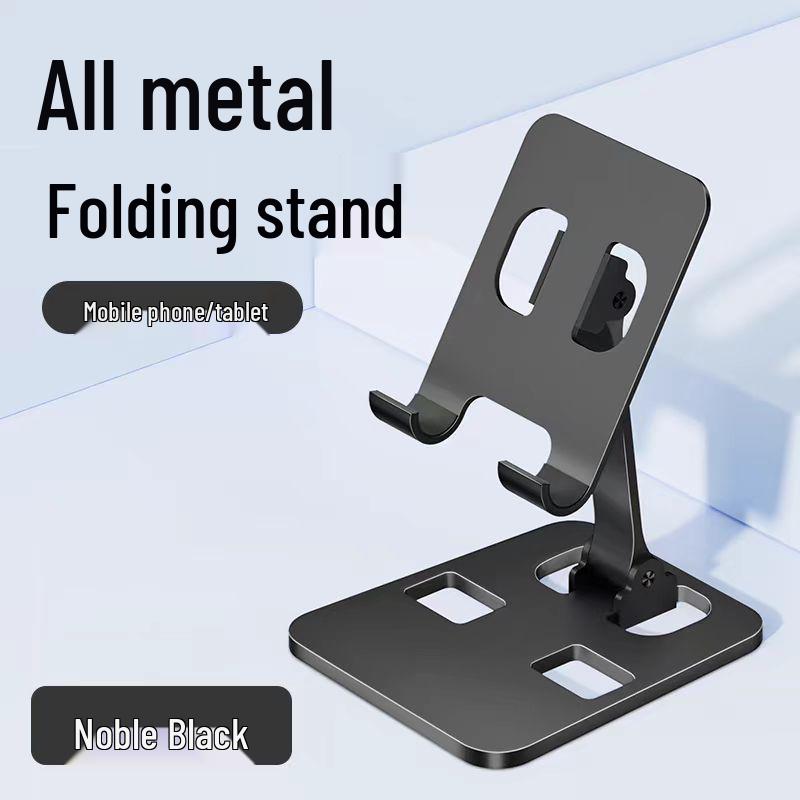 Foldable Metal Phone & Tablet Stand for Desktop Live Streaming and Overhead Shots, 360° Rotating, Perfect Gift.